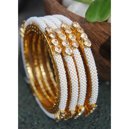 American Diamond Studded Chid Pearl Bangles